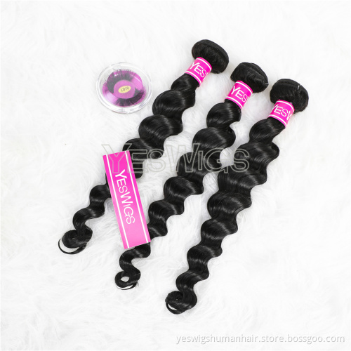 Double Weft Peruvian Human Hair Bundle Extensions Loose Deep Wave Peruvian Young Girl Donor Human Hair Bundles Vendor Wholesale